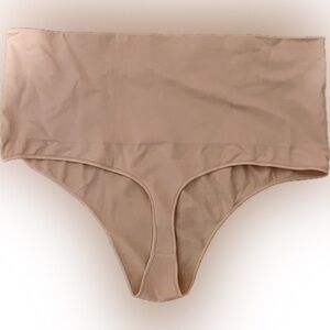 NWT Spanx Everyday Shaping Panties Thong Women's Beige Vintage Rose Size 3X